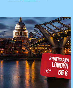 Spiatočná letenka Bratislava – Londýn za 55 €