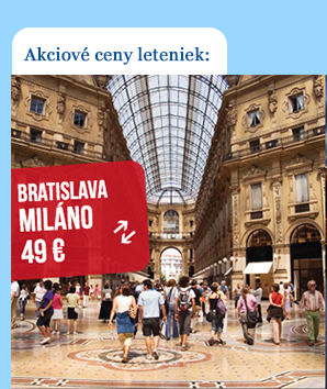 Spiatočná letenka Bratislava – Miláno za 49 €