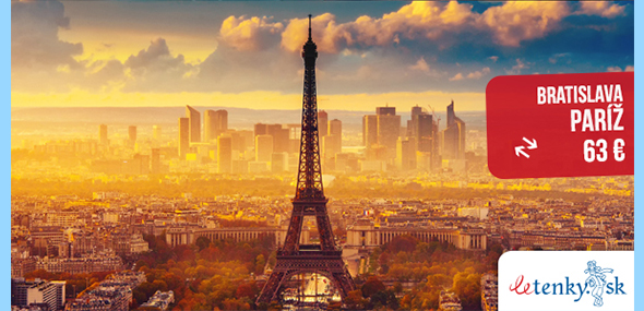 Spiatočná letenka Bratislava – Paríž za 63 €