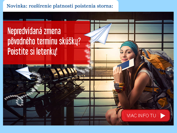 Rozšírenie dôvodov na storno letenky - poistenie UNION