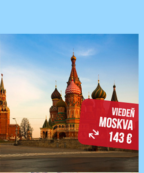Spiatočná letenka z Viedne do Moskvy za 143 €