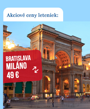 Spiatočná letenka Bratislava – Miláno 49 €