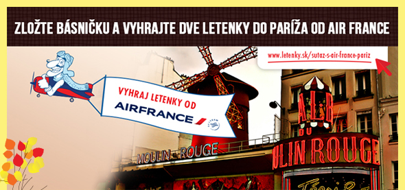 SÚŤAŽ! LEŤTE ZADARMO DO PARÍŽA!
