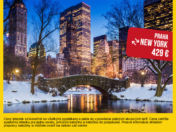 Spiatočná letenka Praha - New York 429 €