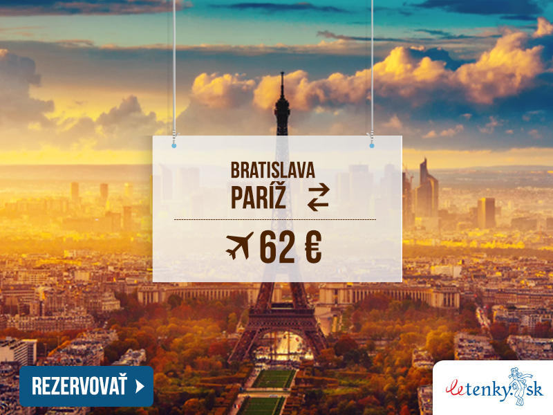 Spiatočná letenka Bratislava – Paríž od 62 €